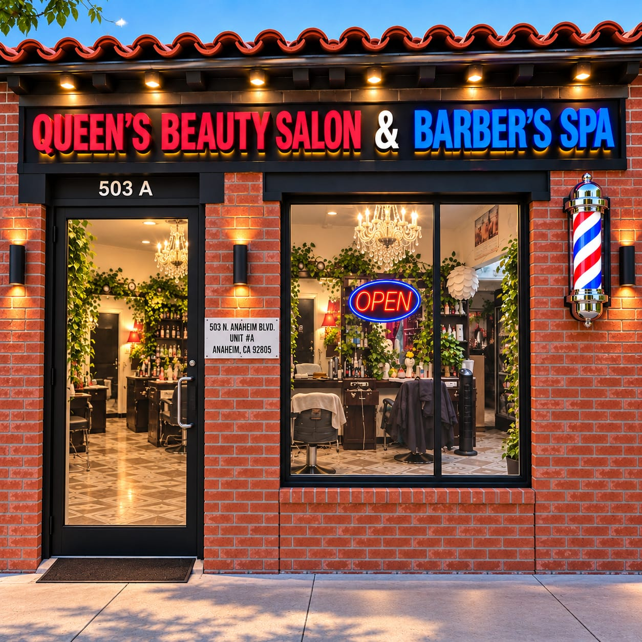 Interior de Queen's Beauty Salon & The Barber's Spa